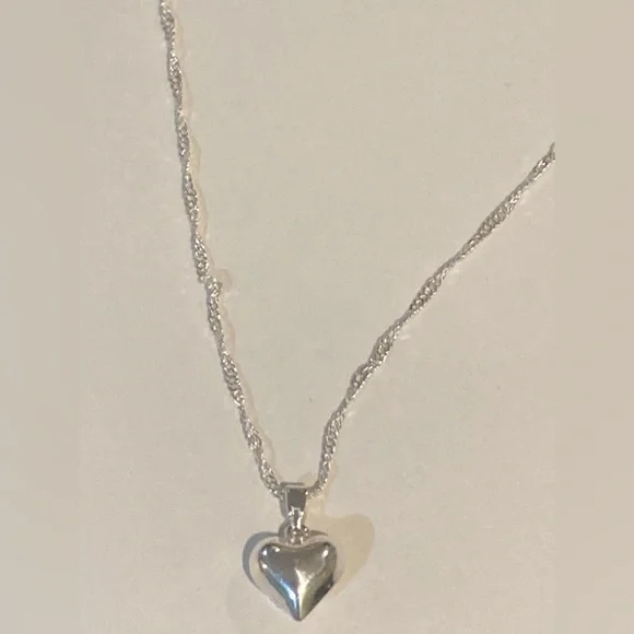 Silver Heart Pendant Necklace - Picture 2 of 6